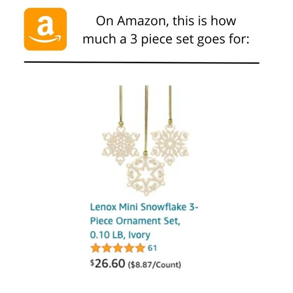 NEW - Lenox Holiday 5 Piece Ornament Set - Picture 6 of 7